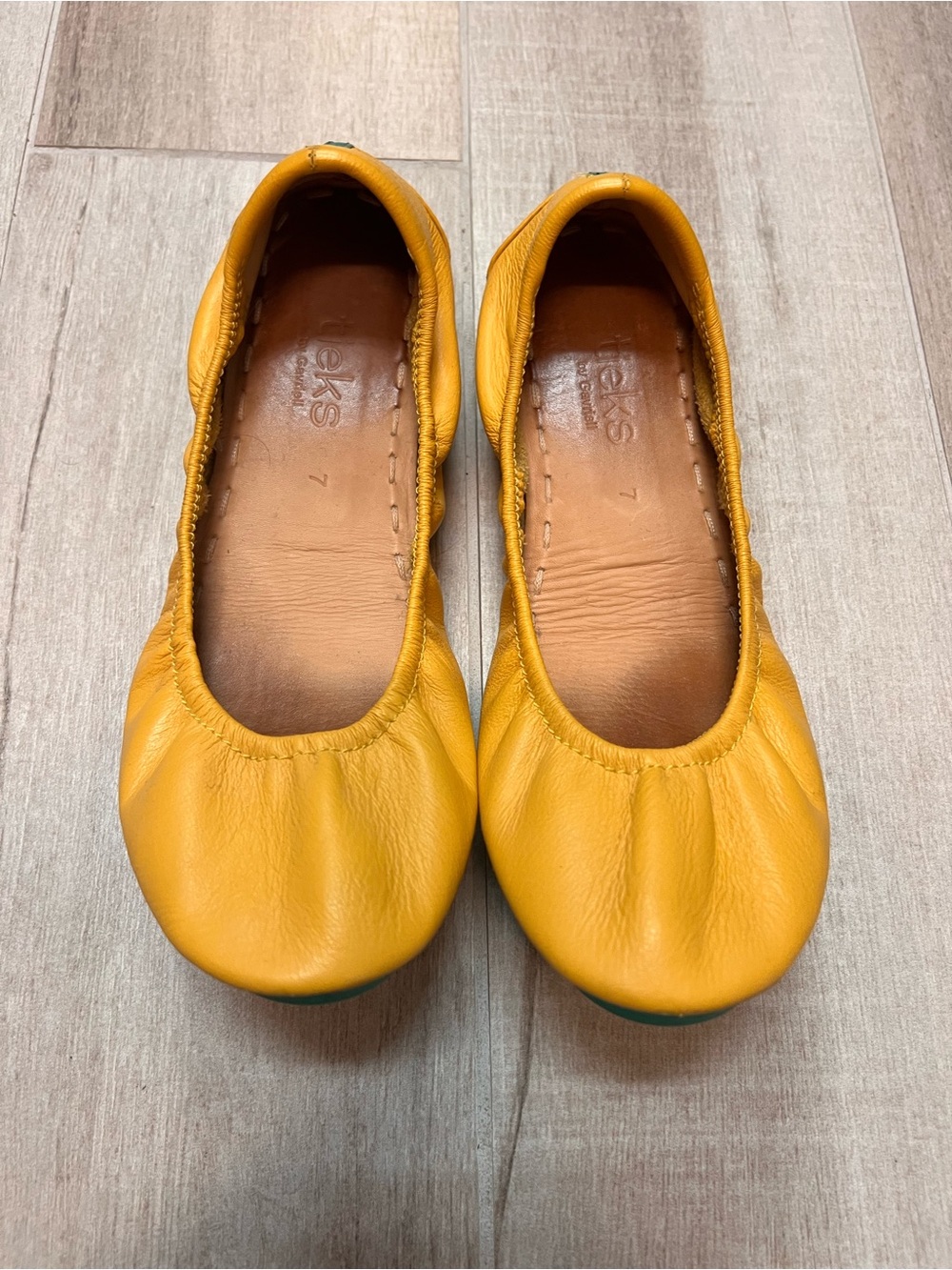 Tieks Mustard Yellow Leather Ballet Flats - Size 7